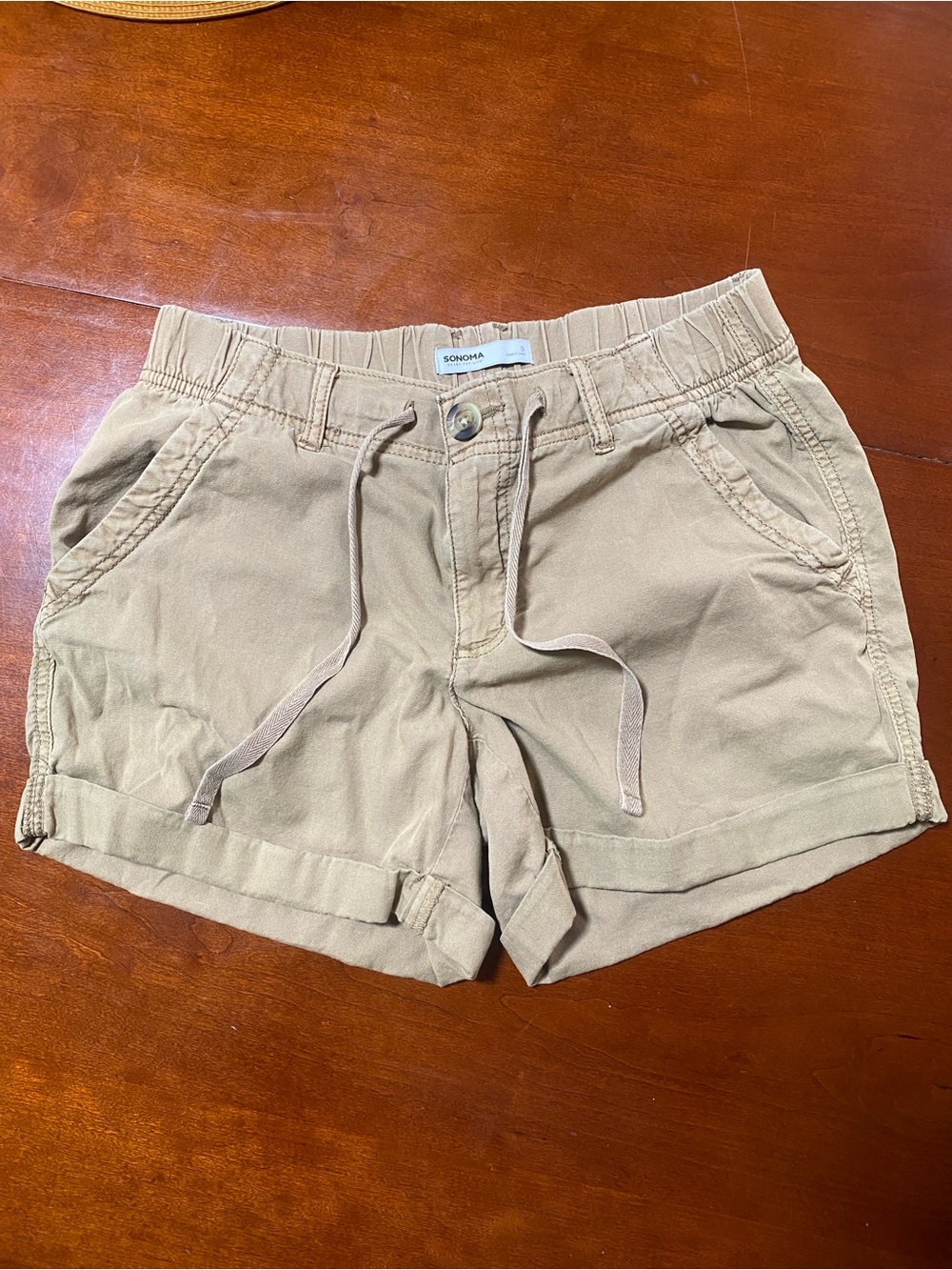 Sonoma Beige Drawstring Casual Shorts